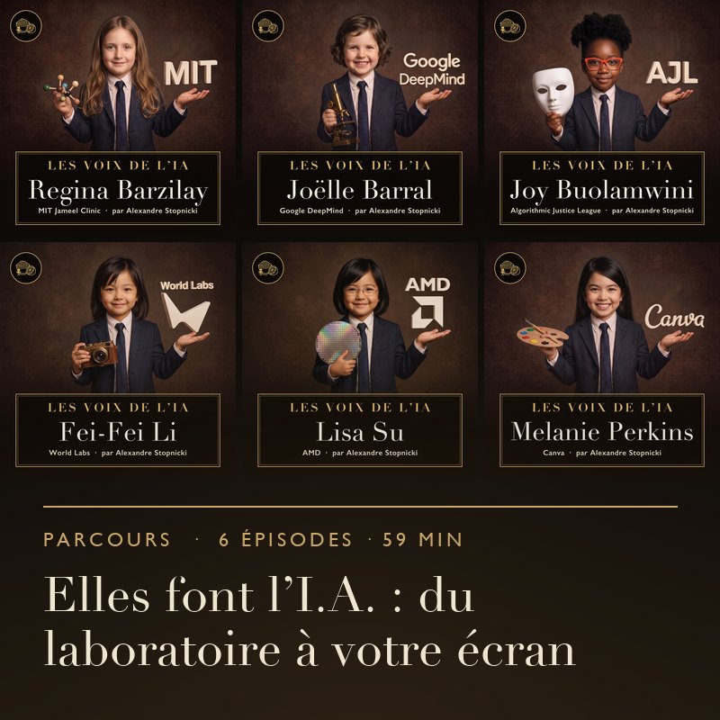 Les six portraits du parcours « Elles font l'I.A. : du laboratoire à votre écran »